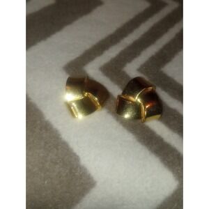 Gone Toned Tailored Knot Post Earrings 80s Vintage Butterfly Wings